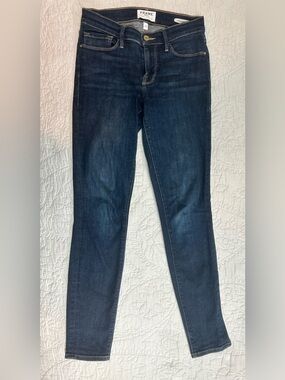 FRAME Le Skinny de Jeanne Jeans Size 26 Dark Wash Mid Rise Skinny Stretch Denim